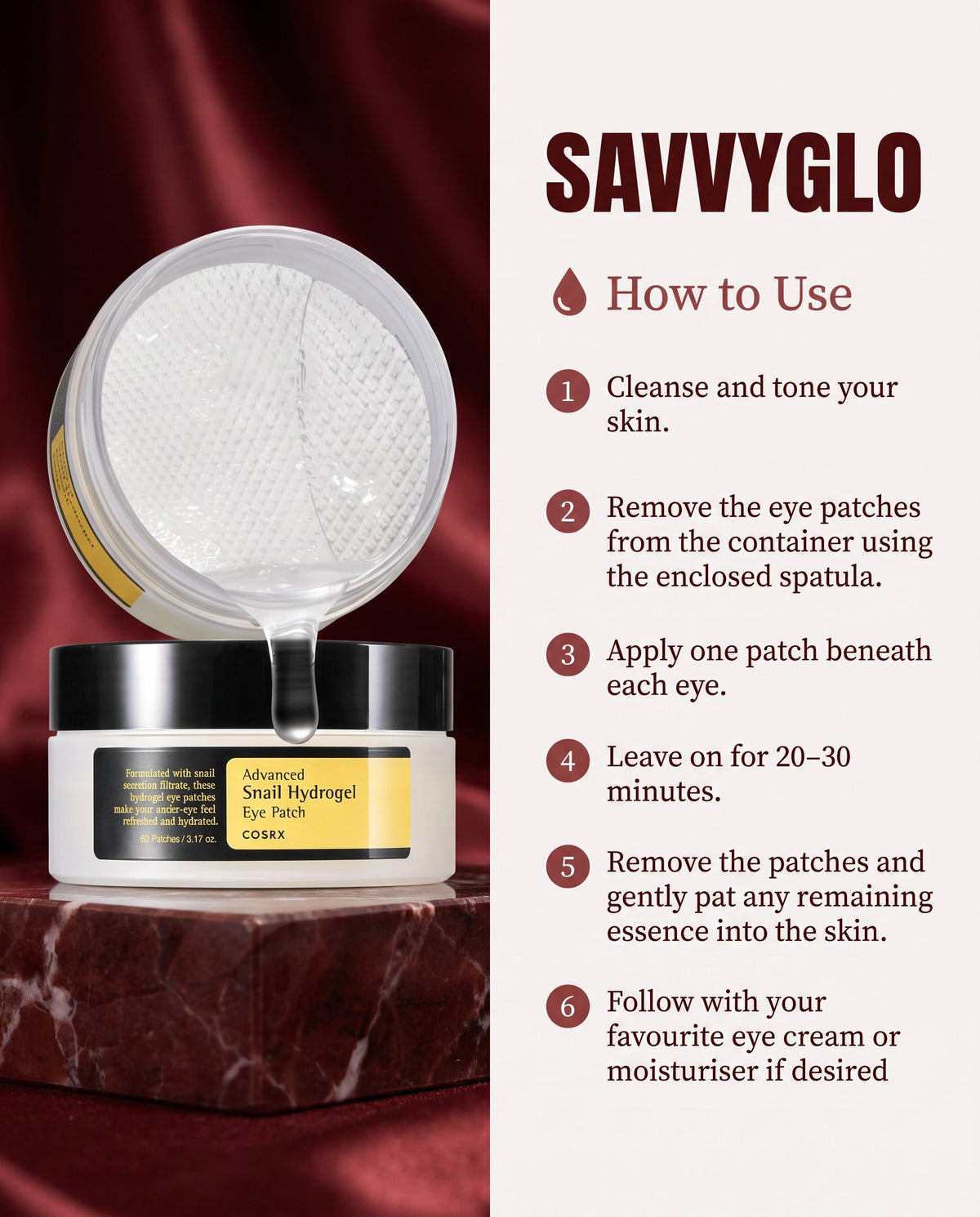 How to use Advanced Snail Hydrogel Eye Patch