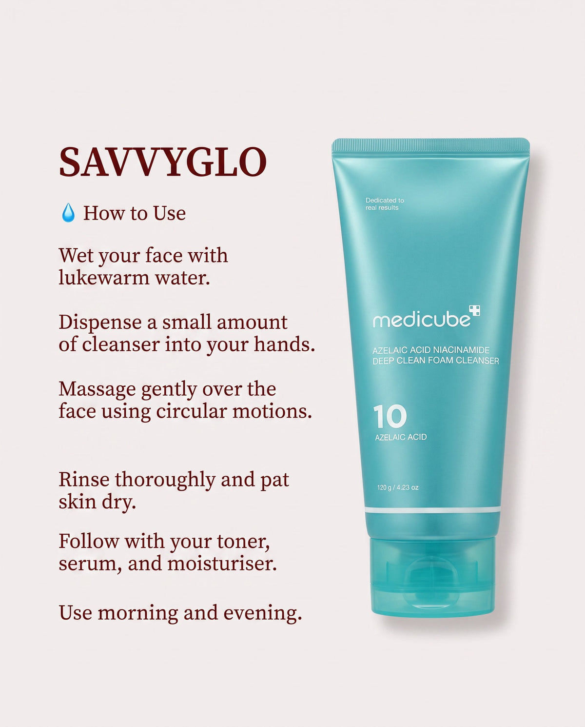 How to use Azelaic Acid Niacinamide Deep Clean Foam Cleanser