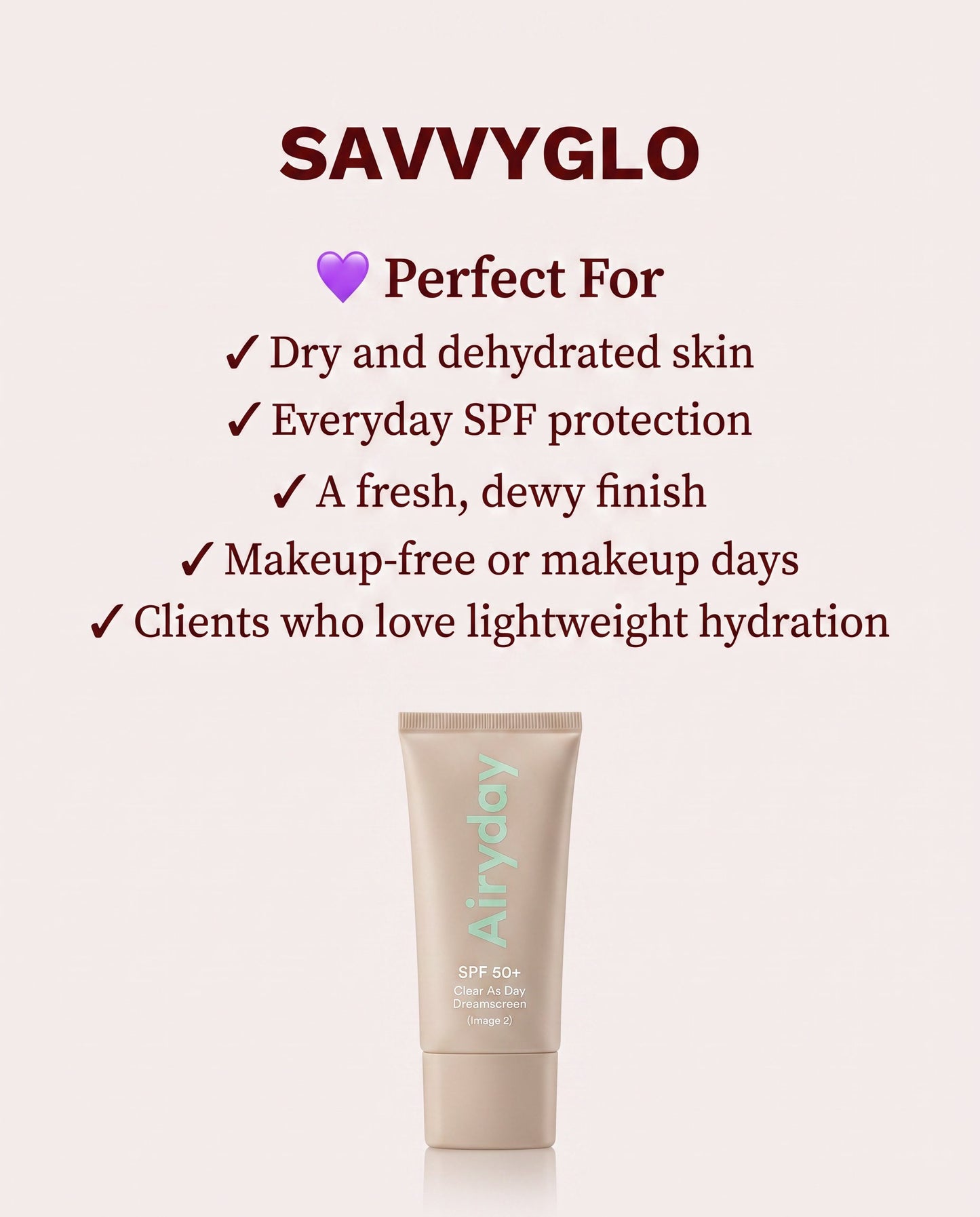 Clear as Day SPF50+ Dreamscreen 75ml perfect for