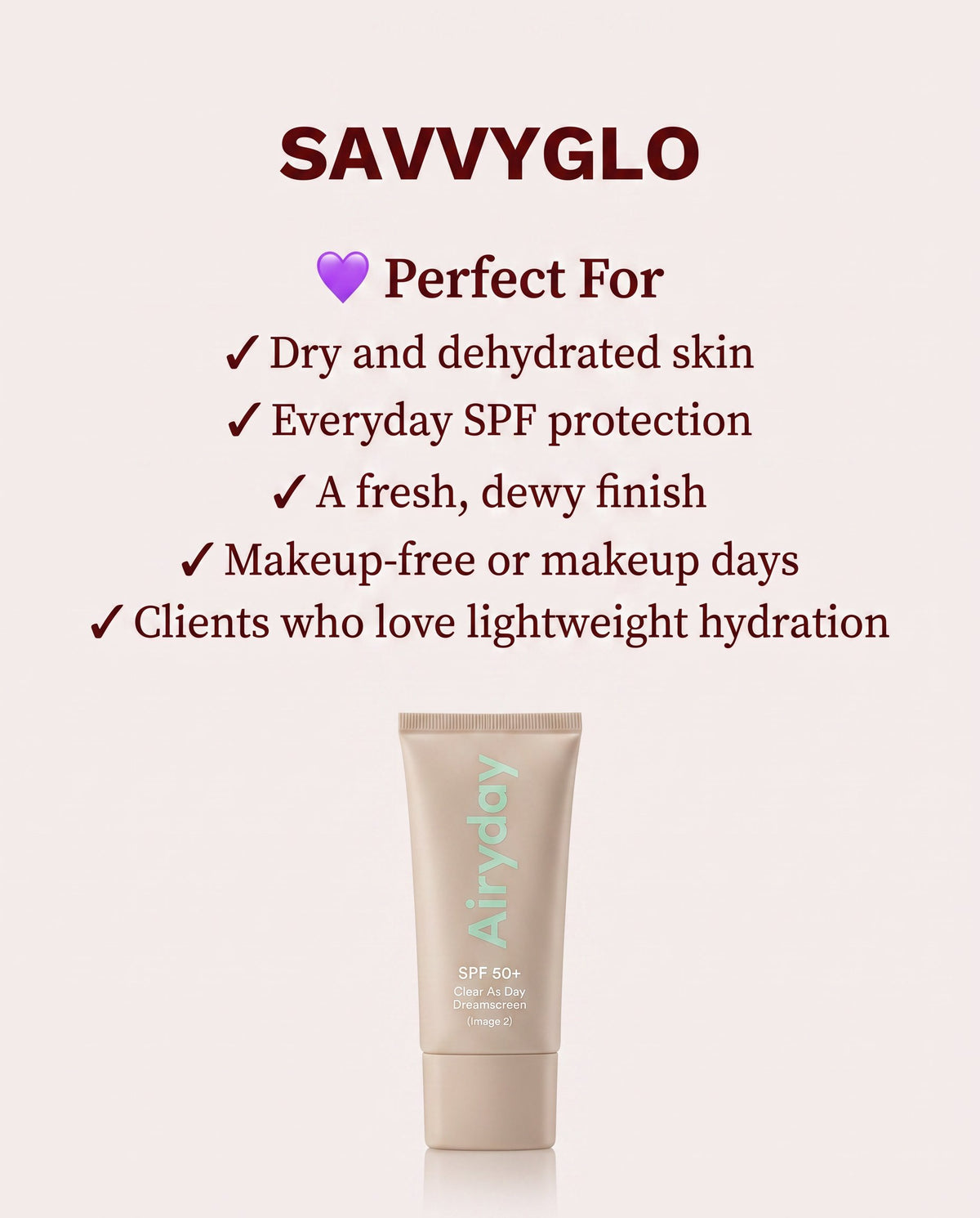 Clear as Day SPF50+ Dreamscreen 75ml perfect for