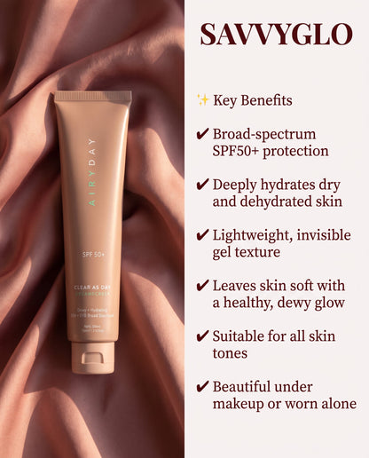 Clear as Day SPF50+ Dreamscreen 75ml key benefits