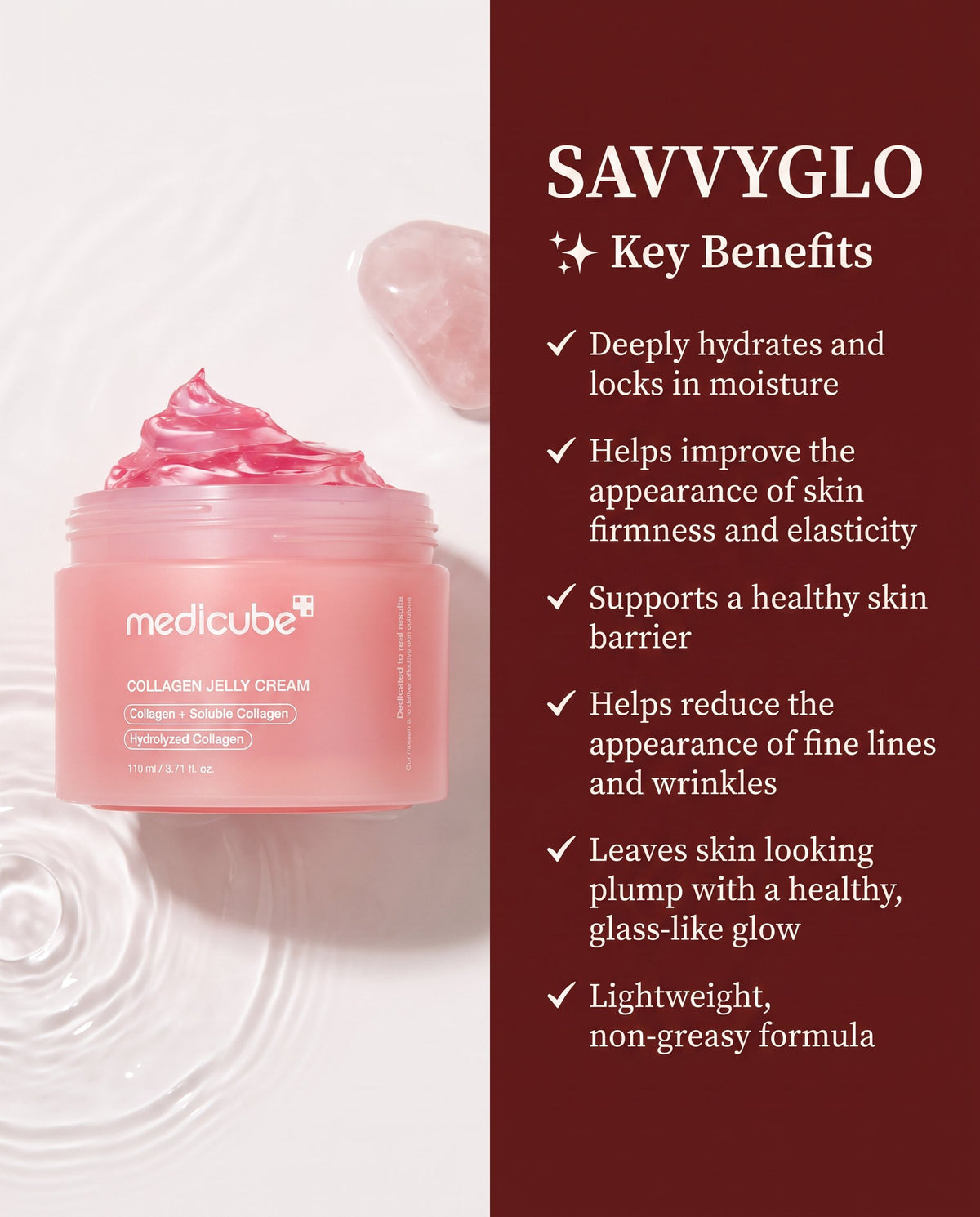 Collagen jelly cream key benefits