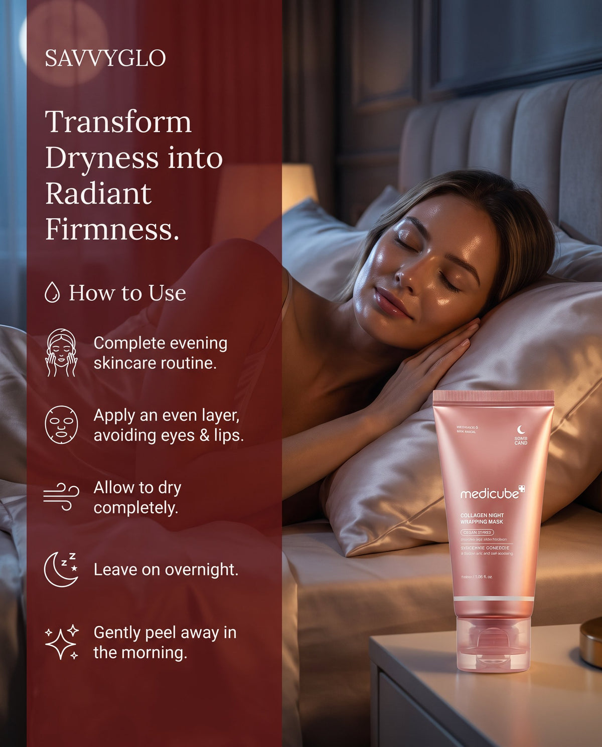 how to use Collagen night wrapping mask
