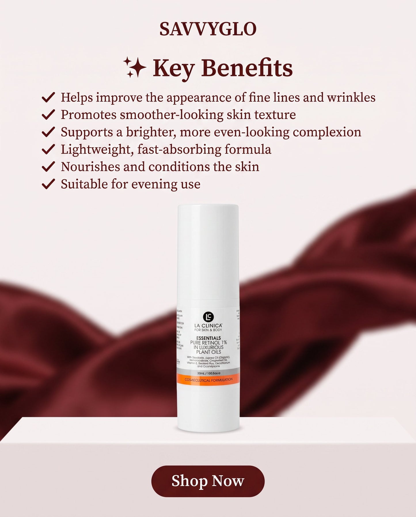 Essentials Pure Retinol 1% Plant Oil key benefits