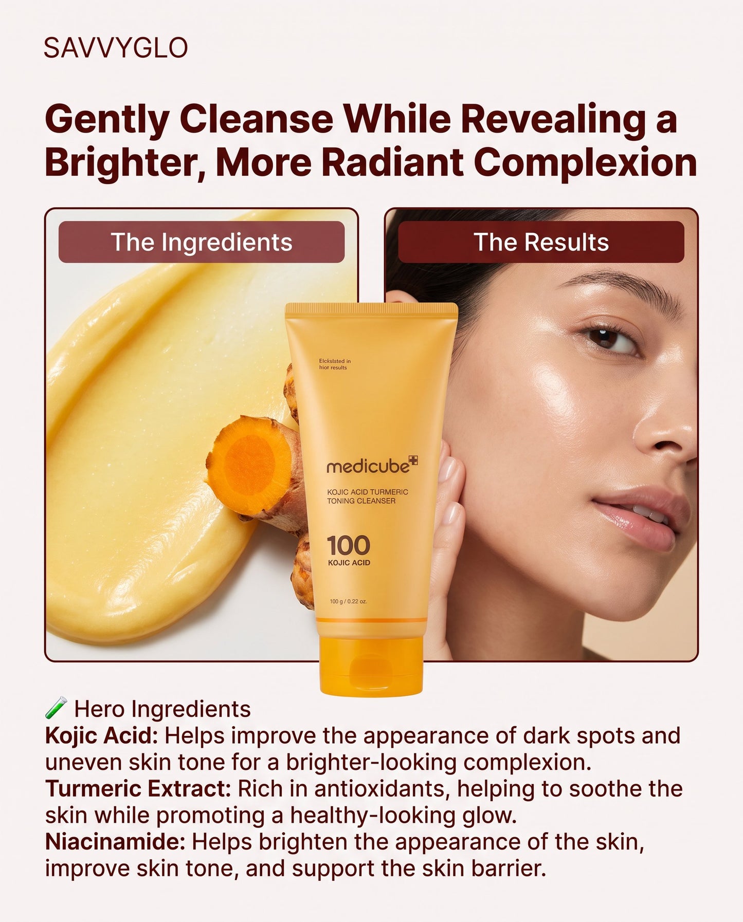 Kojic Acid Turmeric Toning Cleanser ingredients