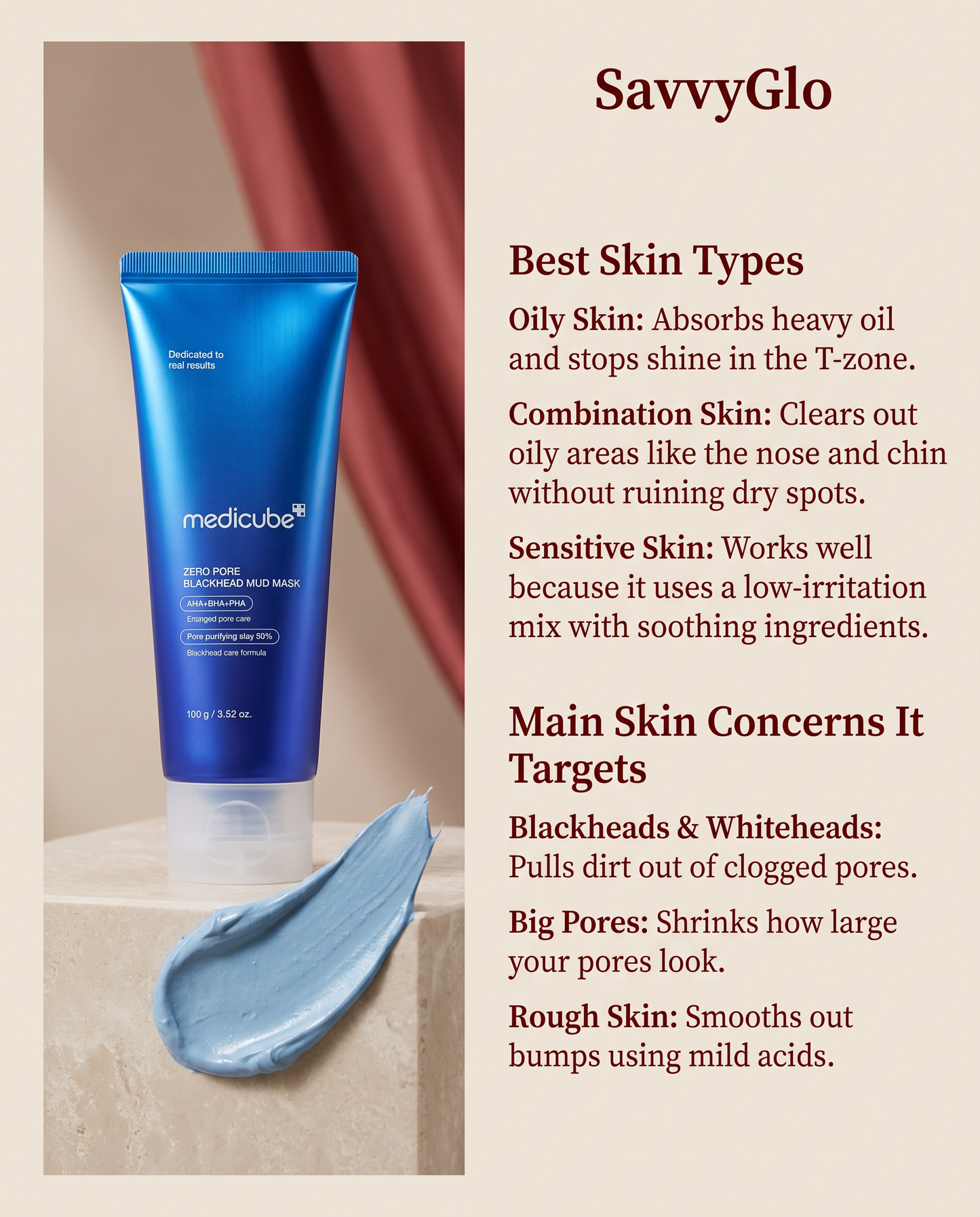 Zero Pore Blackhead Mud Mask skin types