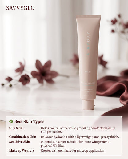 Mineral Mousse SPF50+ Dreamscreen 75ml skin types