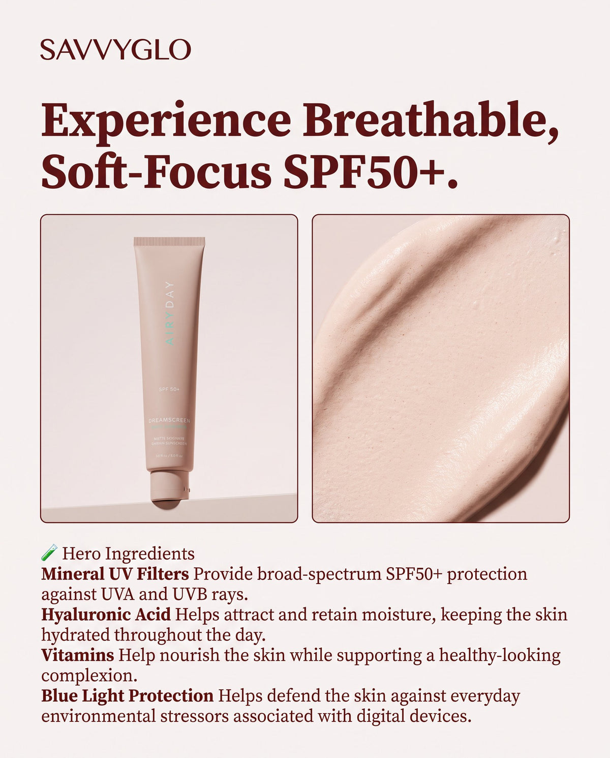 Mineral Mousse SPF50+ Dreamscreen 75ml ingredients