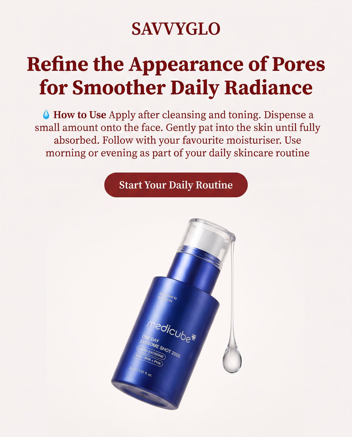How to use One Day Exosome Shot Pore Serum 2000
