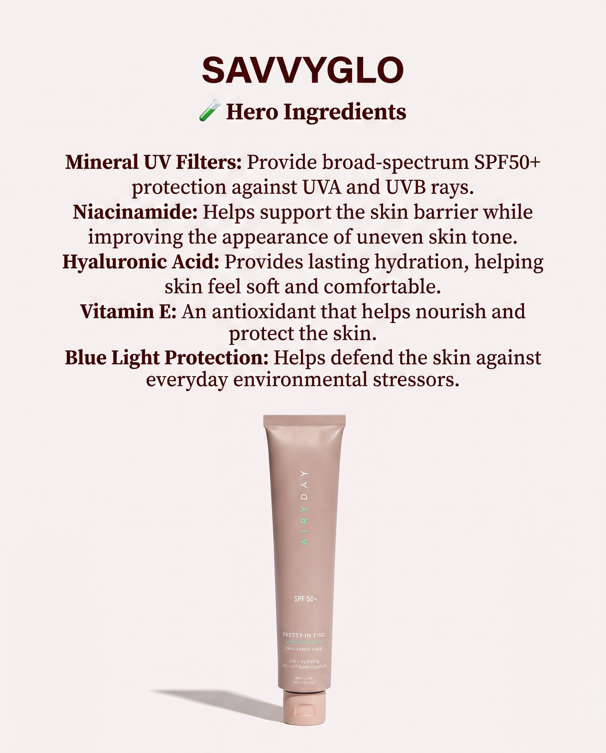 Pretty in zinc SPF50+ Dreamscreen 75ml ingredients