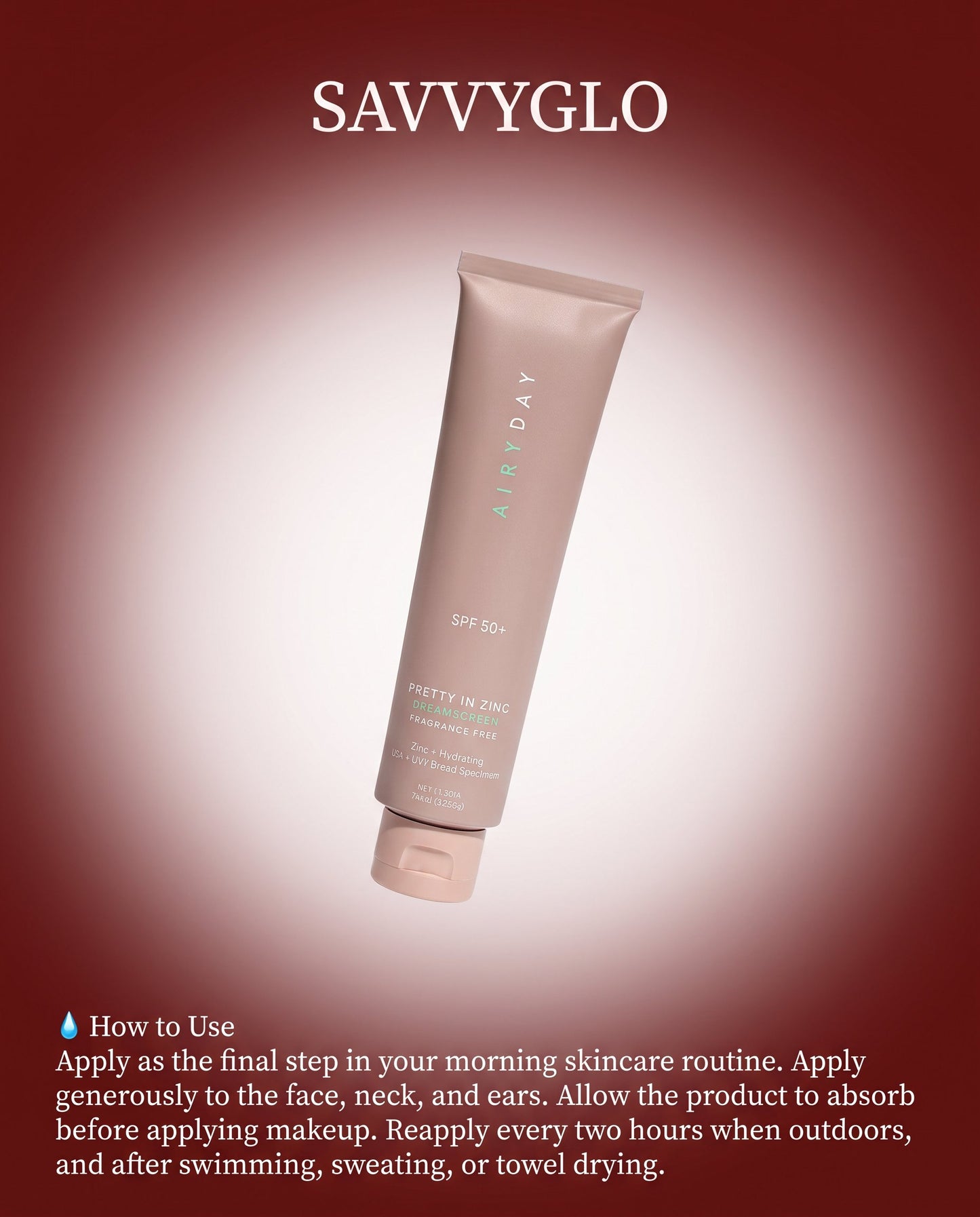 How to use Pretty in zinc SPF50+ Dreamscreen 75ml