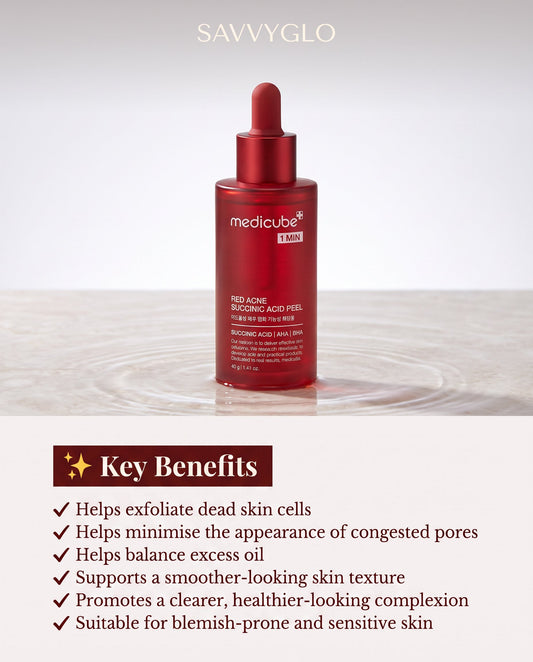 Red Acne Succinic Acid Peel key benefits