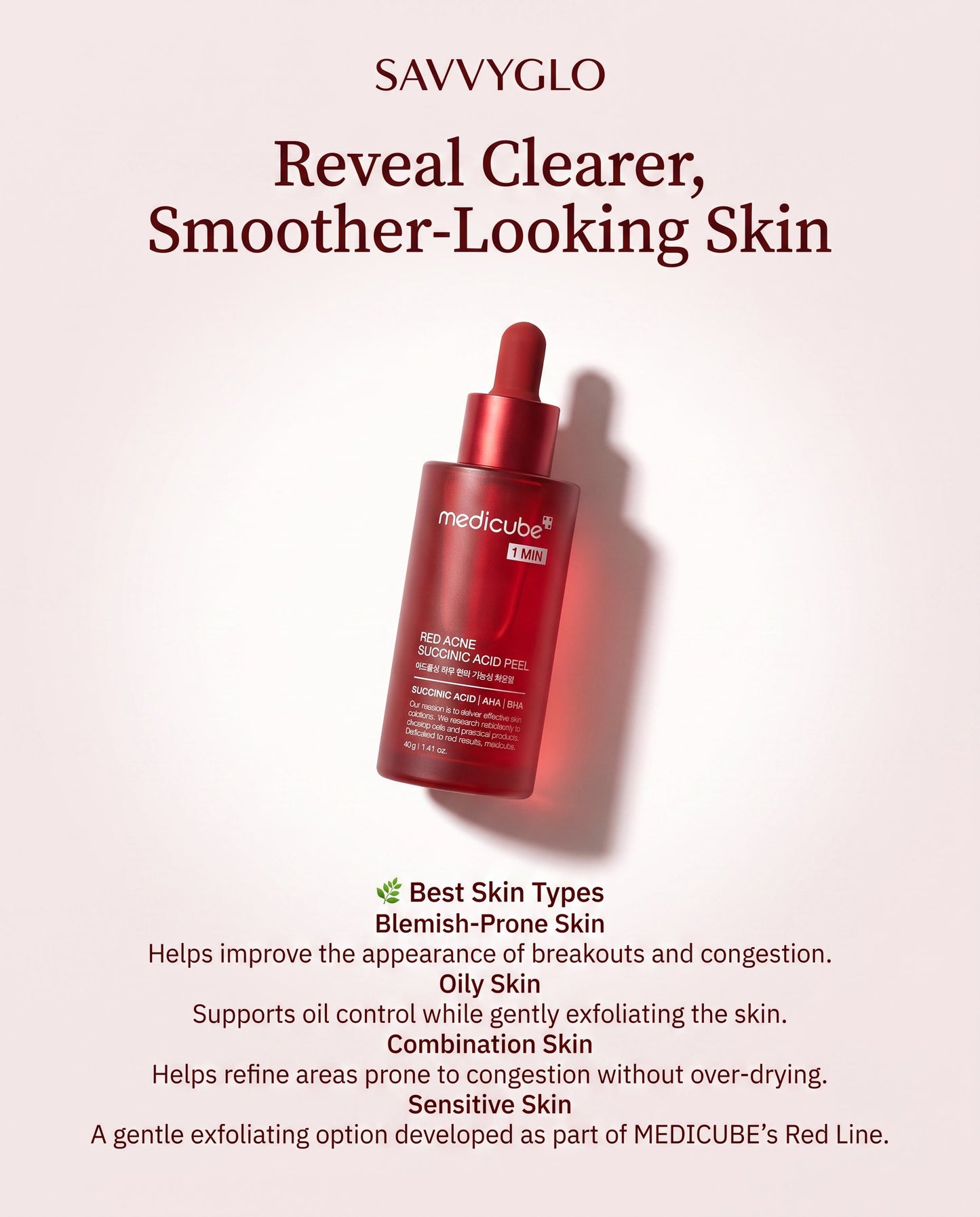 Red Acne Succinic Acid Peel skin types
