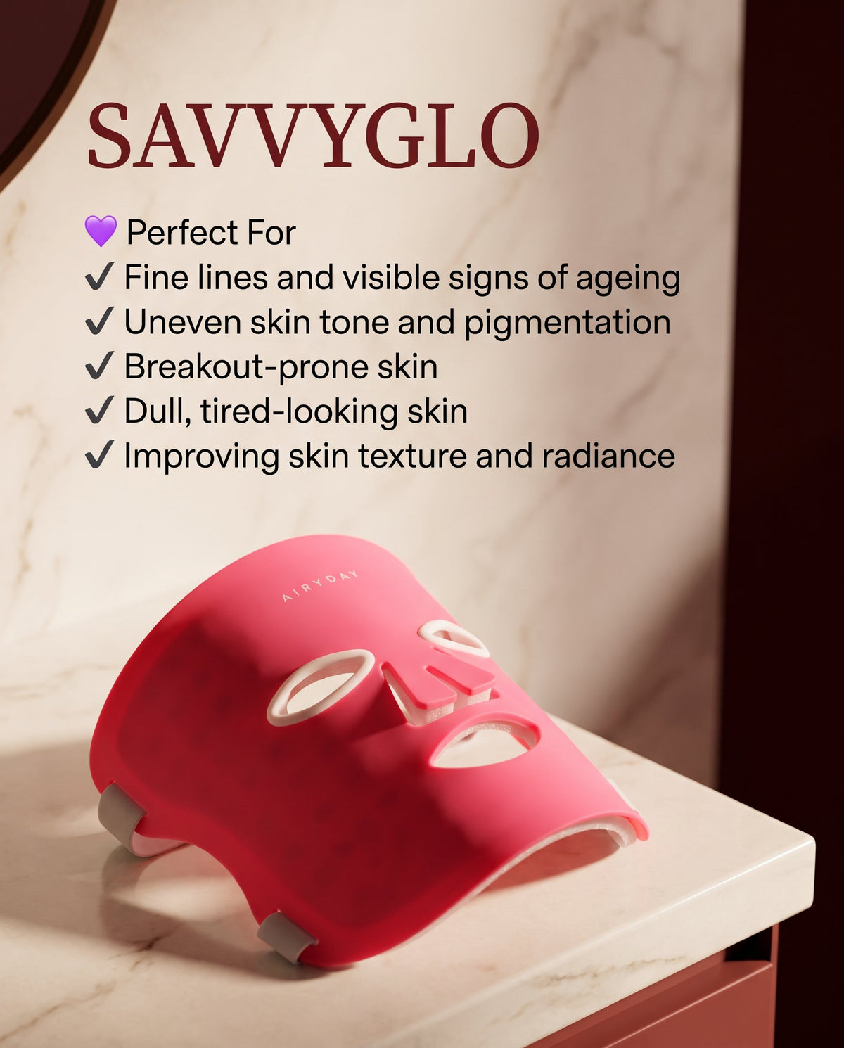 Bright On LED Face Mask perfect for