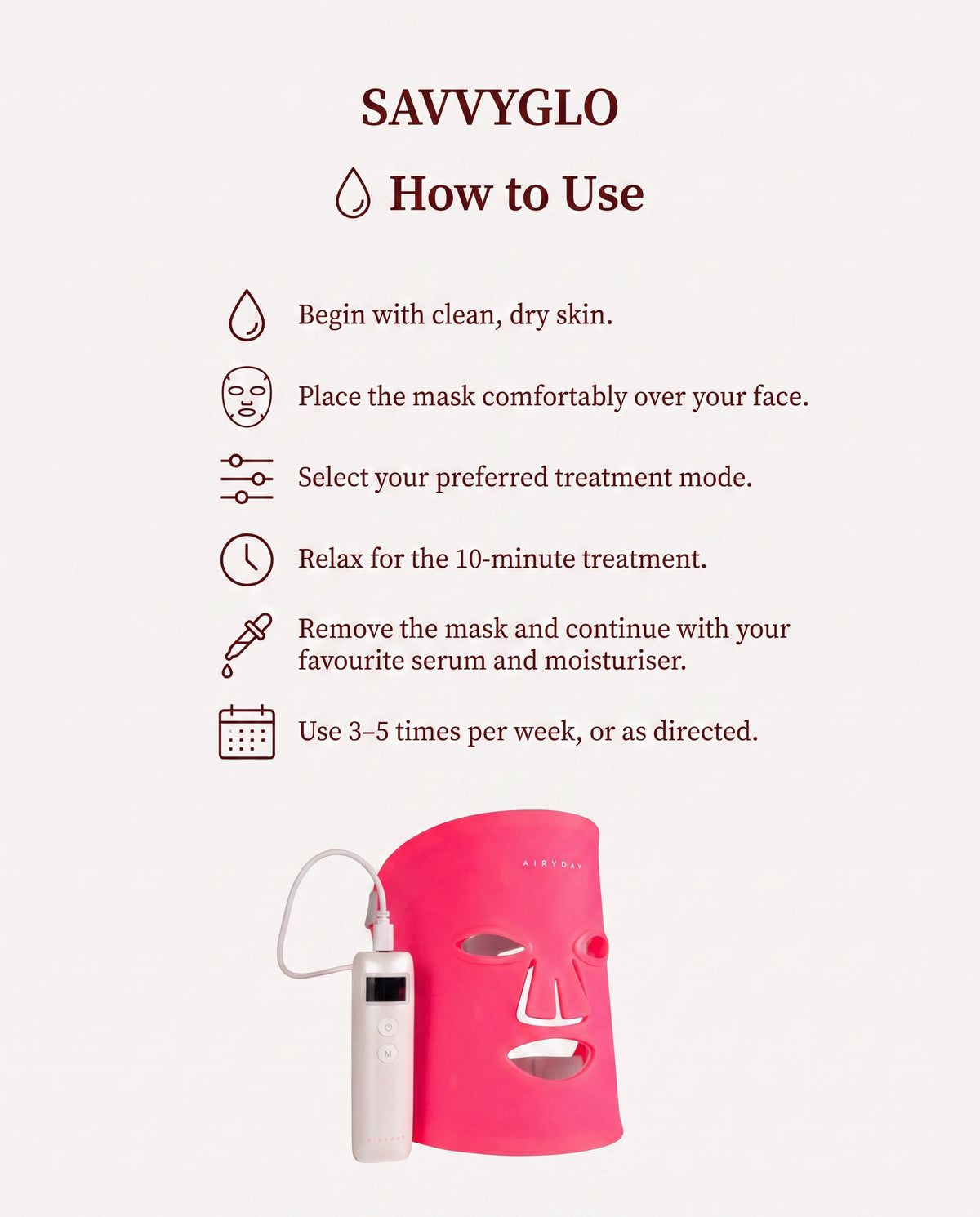 How to use Bright On LED Face Mask