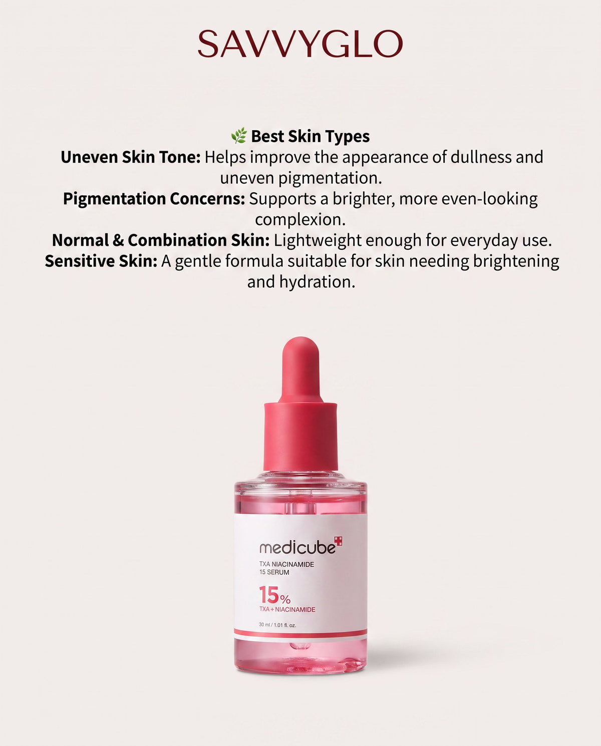 TXA Niacinamide 15 Serum skin types