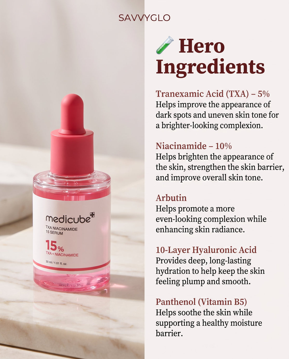 TXA Niacinamide 15 Serum ingredients