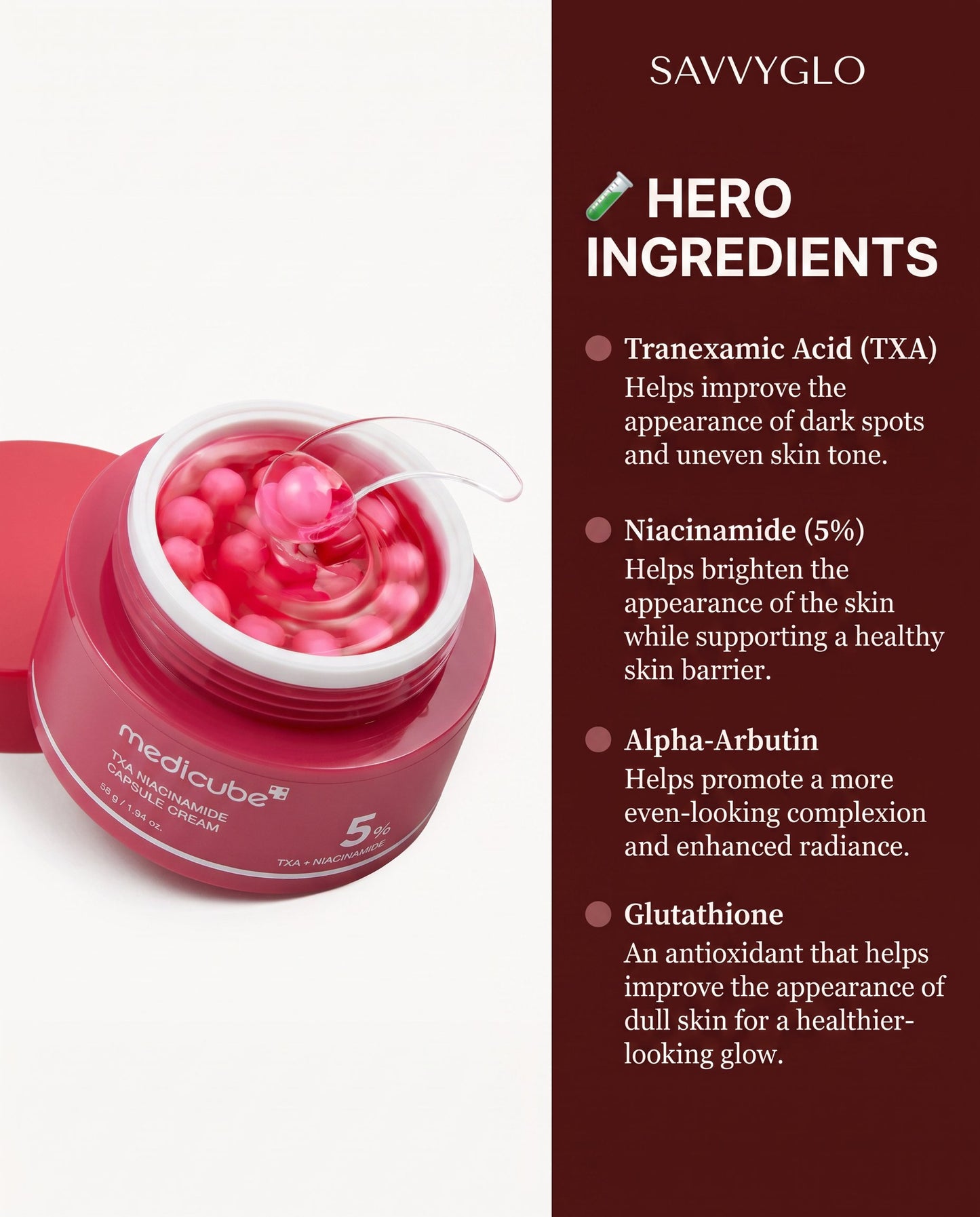 TXA Niacinamide Capsule Cream ingredients