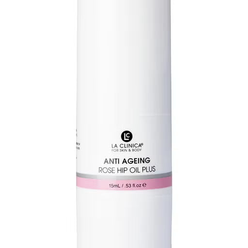 La Clinica Anti Ageing Rose Hip Oil Plus facial skincare oil — available from SavvyGlo
