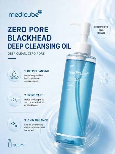 Medicube Zero Pore Blackhead Deep Cleansing Oil results for clearer-looking pores, fewer blackheads and smoother skin