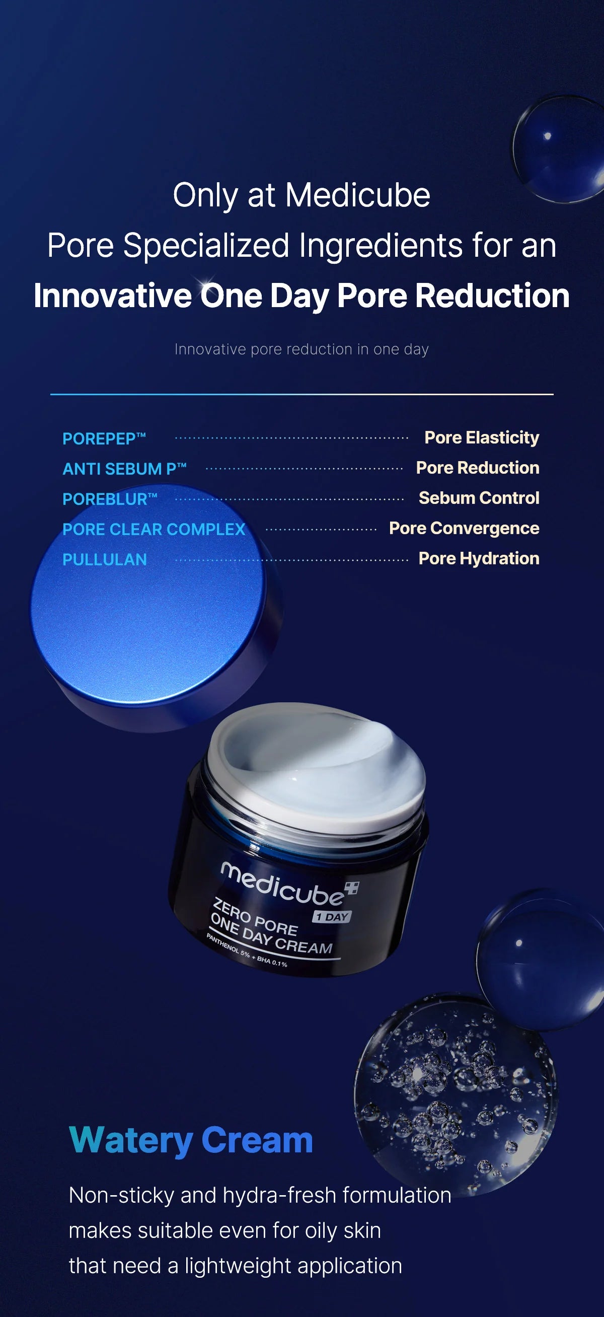 Medicube Zero Pore One Day Cream results for smoother-looking skin, refined-looking pores and balanced hydration