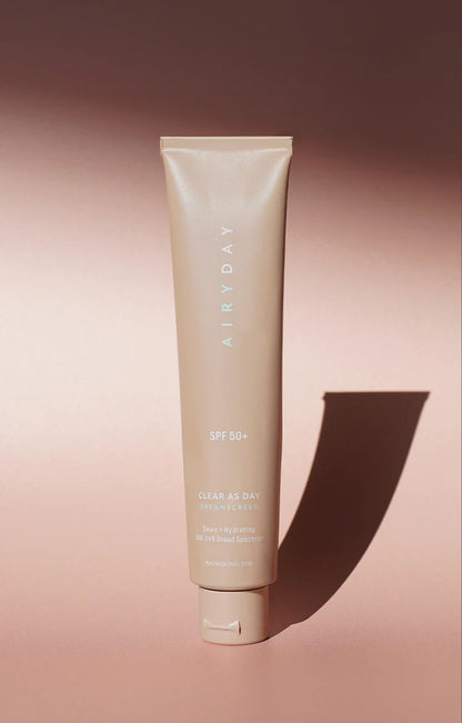Airyday Clear As Day SPF50+ Dreamscreen 75ml facial sunscreen — available from SavvyGlo